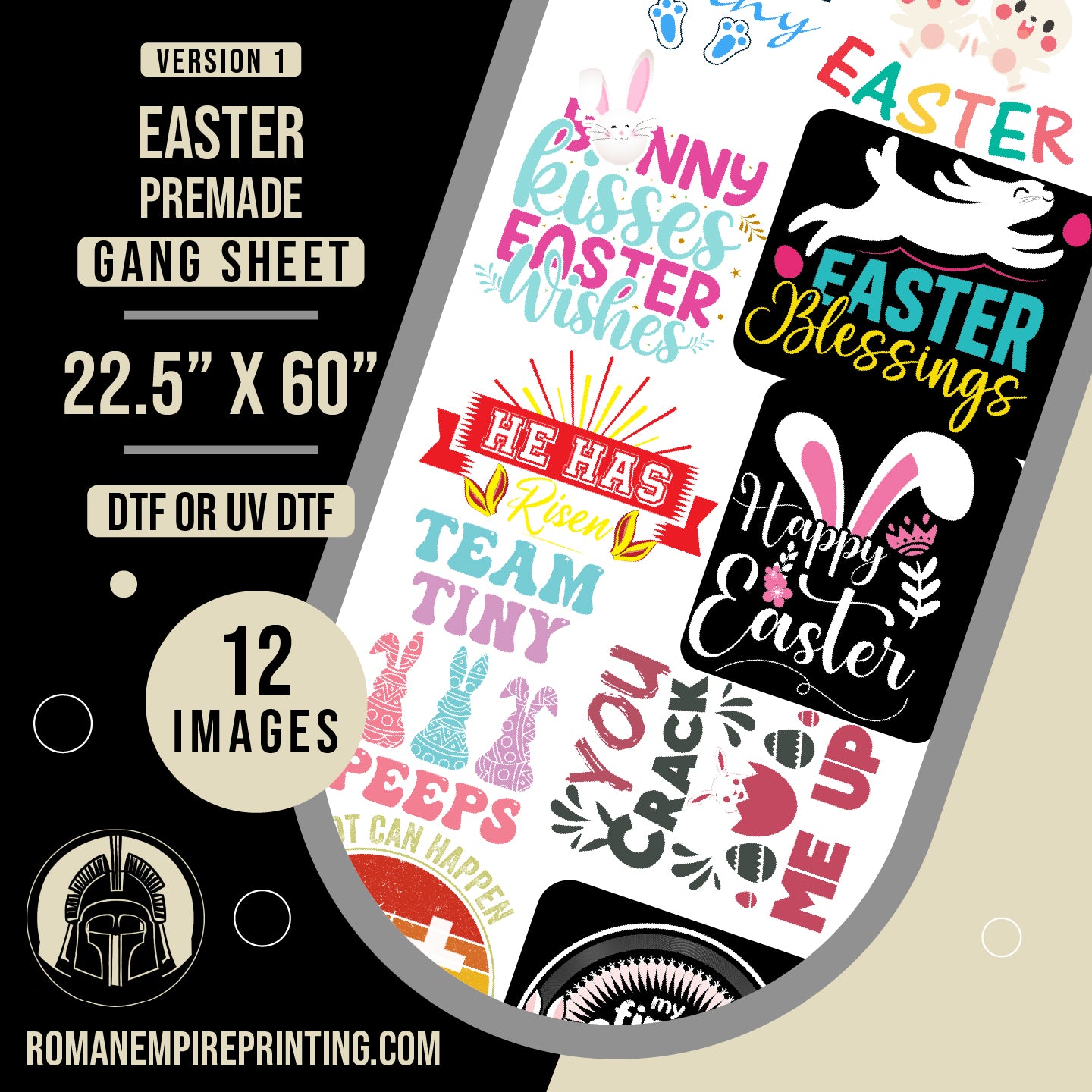 Easter - Version 1 - Premade Gang Sheet 22.5 x 60inches
