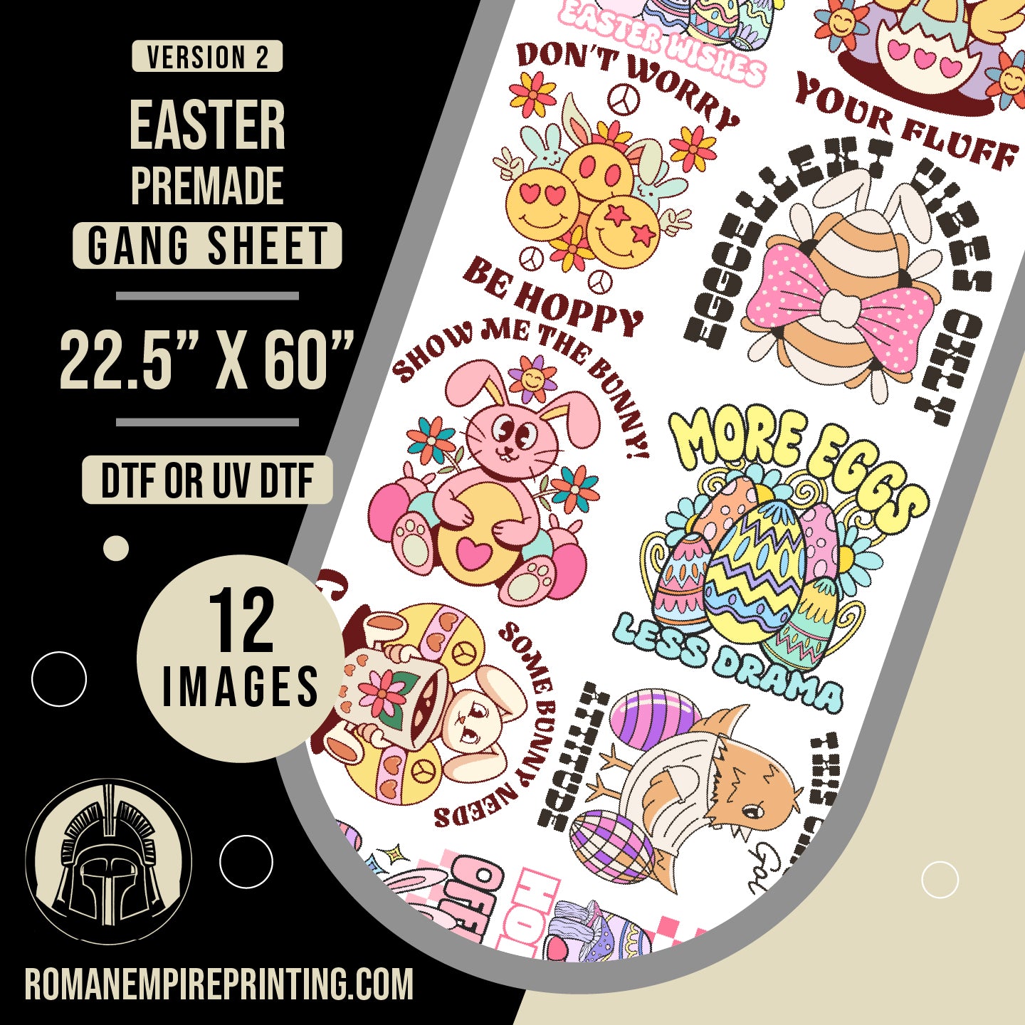 Easter - Version 2 - Premade Gang Sheet 22.5 x 60inches