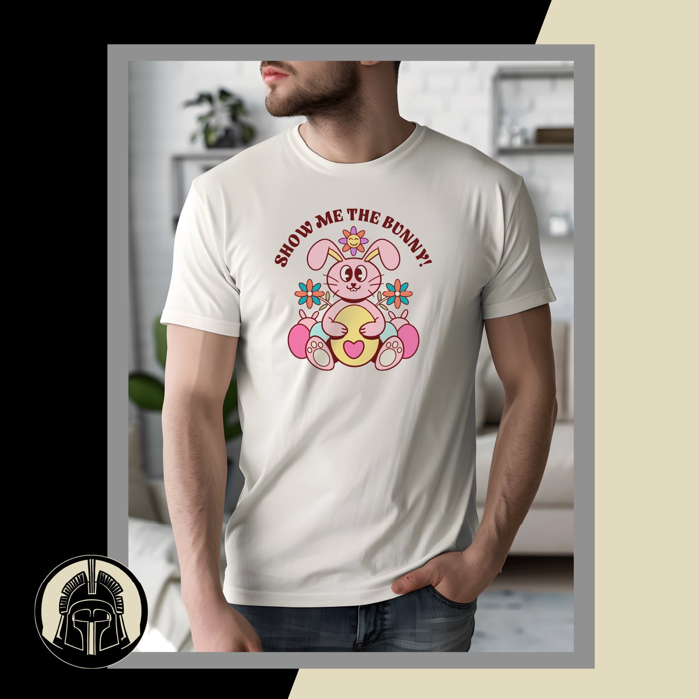 Show Me the Bunny - Bunny - Cartoon - Eggs - Flowers - Easter - DTF