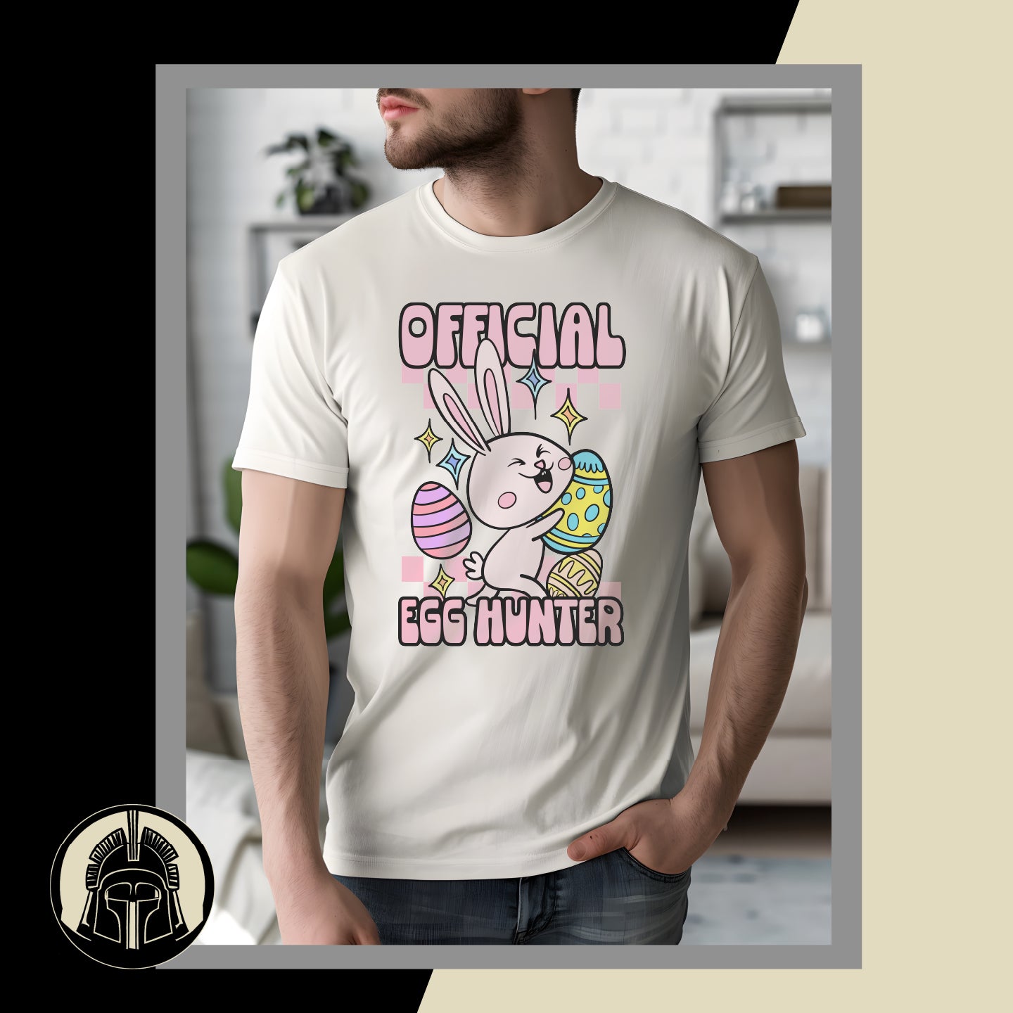 Official Egg Hunter - Bunny - Cartoon - Eggs - Sparkle - Easter - DTF