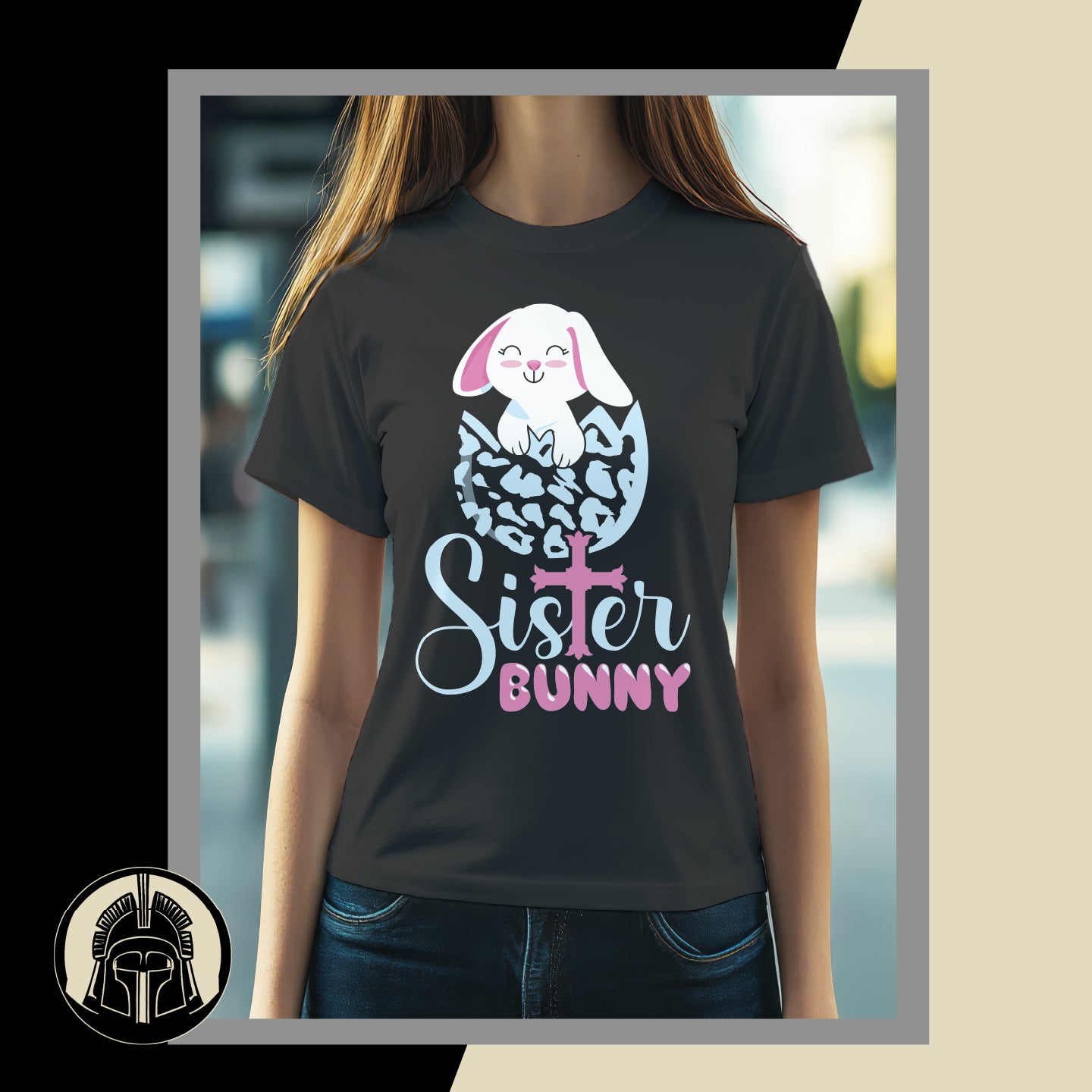 Sister Bunny - Cross - Egg - Bunny - Easter - DTF