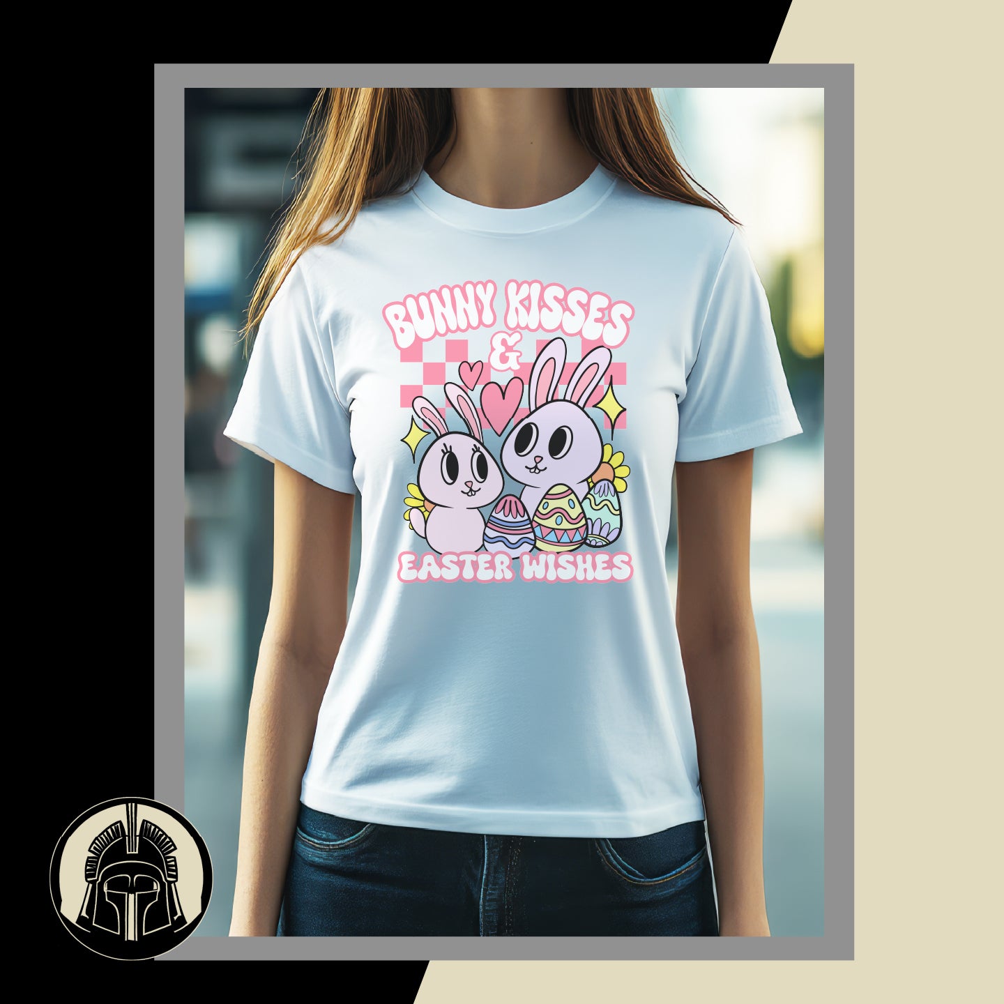 Bunny Kisses and Easter Wishes 2 - Eggs - Bunny - Easter - DTF
