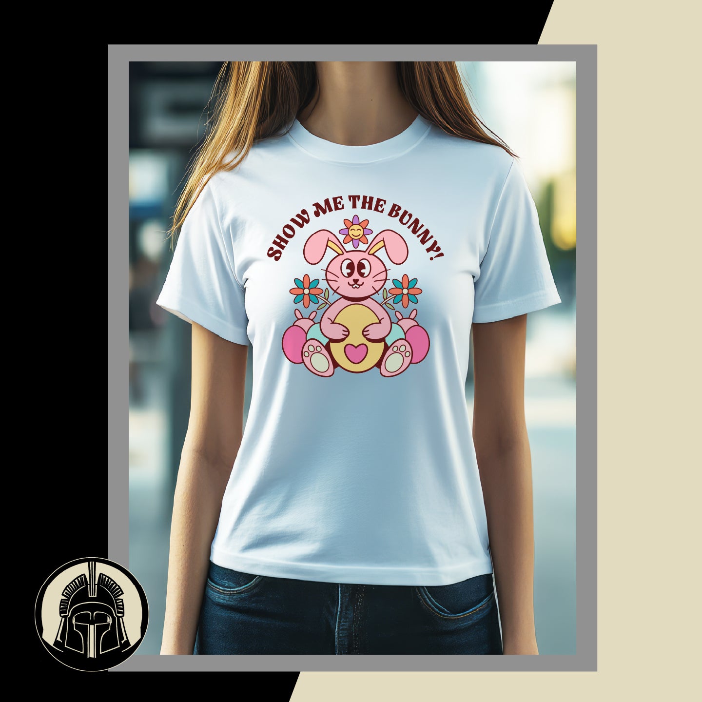 Show Me the Bunny - Bunny - Cartoon - Eggs - Flowers - Easter - DTF