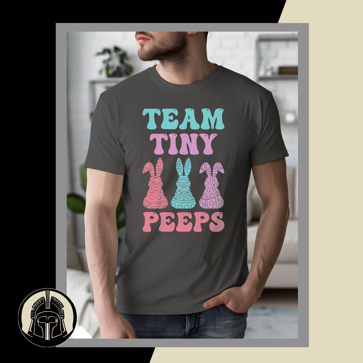 Team Tiny Peeps - Bunny - Cartoon - Marshmallows - Sparkle - Easter - DTF