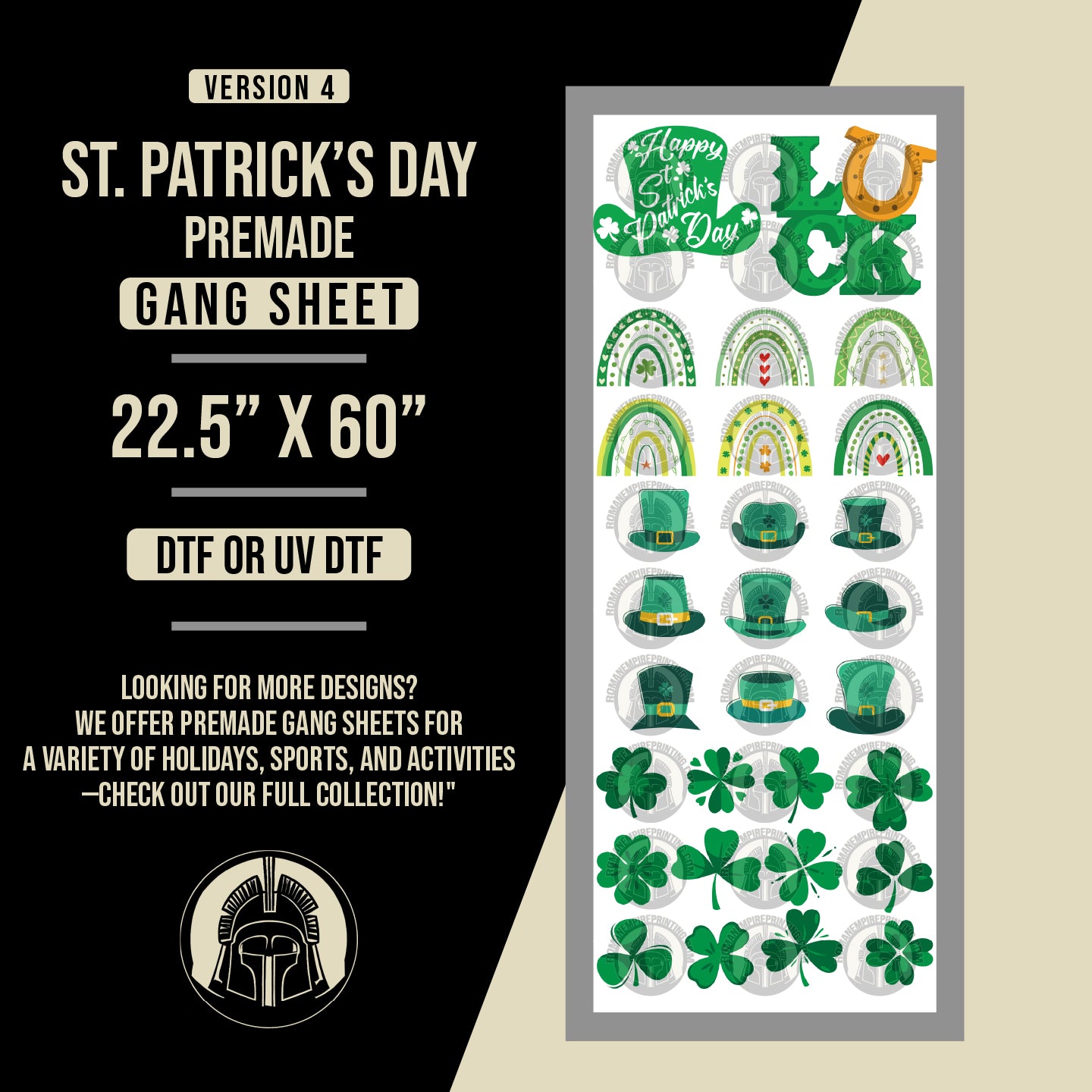 St. Patrick's Day - Version 4 - Premade Gang Sheet 22.5 x 60inches