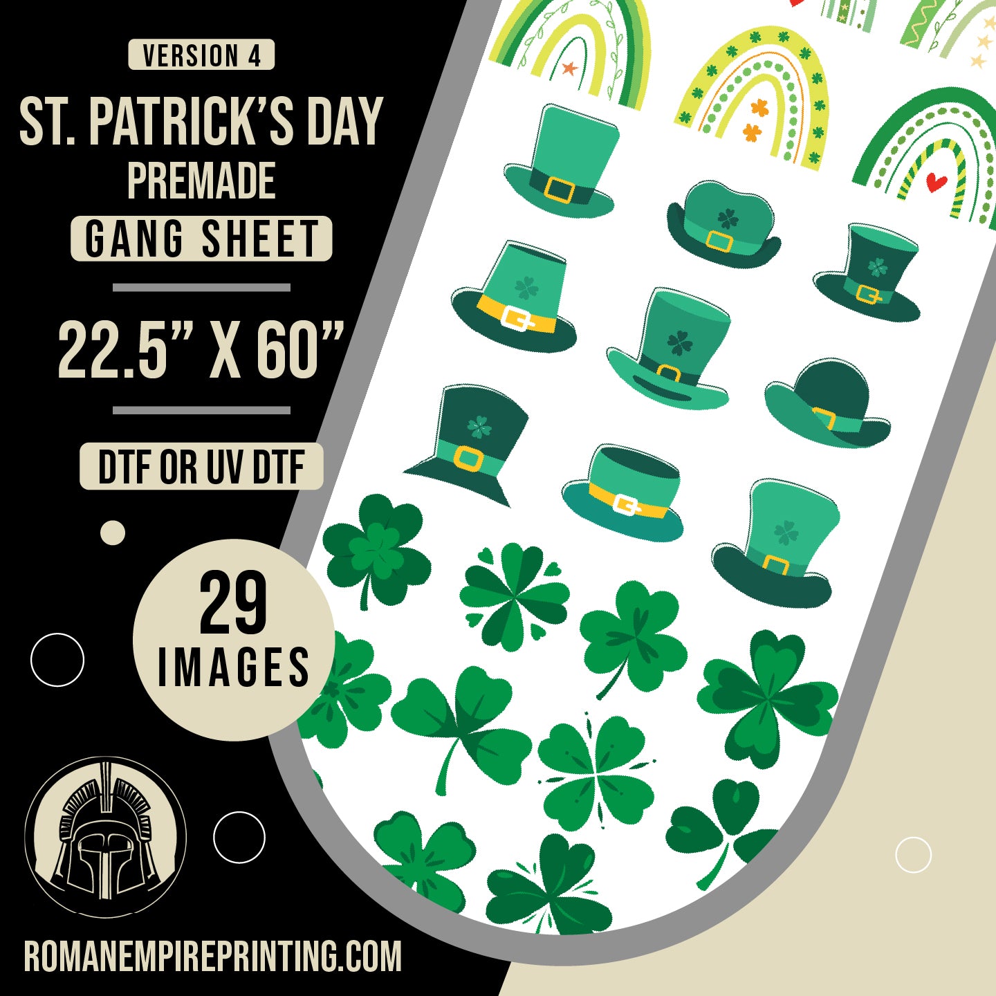 St. Patrick's Day - Version 4 - Premade Gang Sheet 22.5 x 60inches