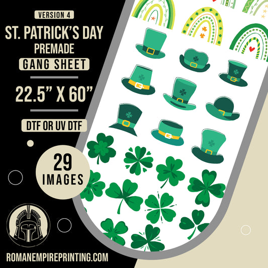 St. Patrick's Day - Version 4 - Premade Gang Sheet 22.5 x 60inches