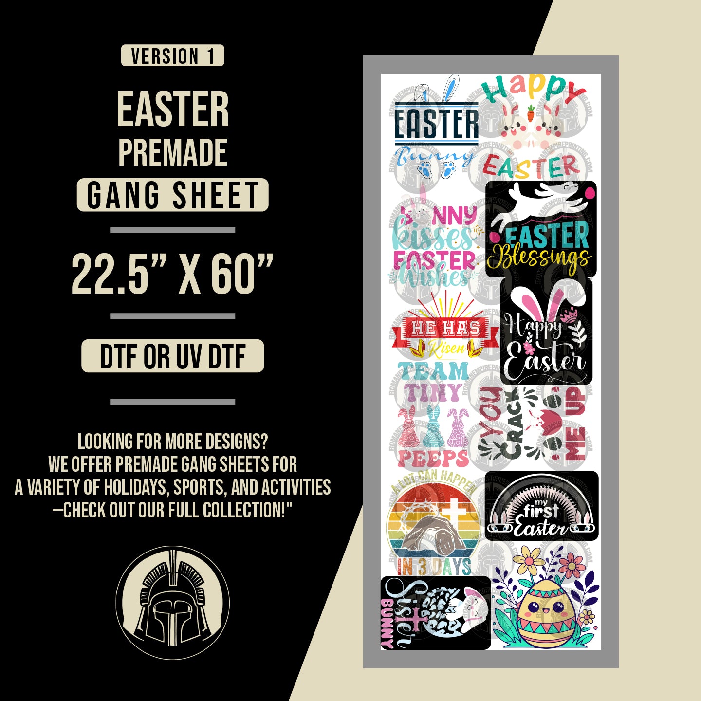 Easter - Version 1 - Premade Gang Sheet 22.5 x 60inches