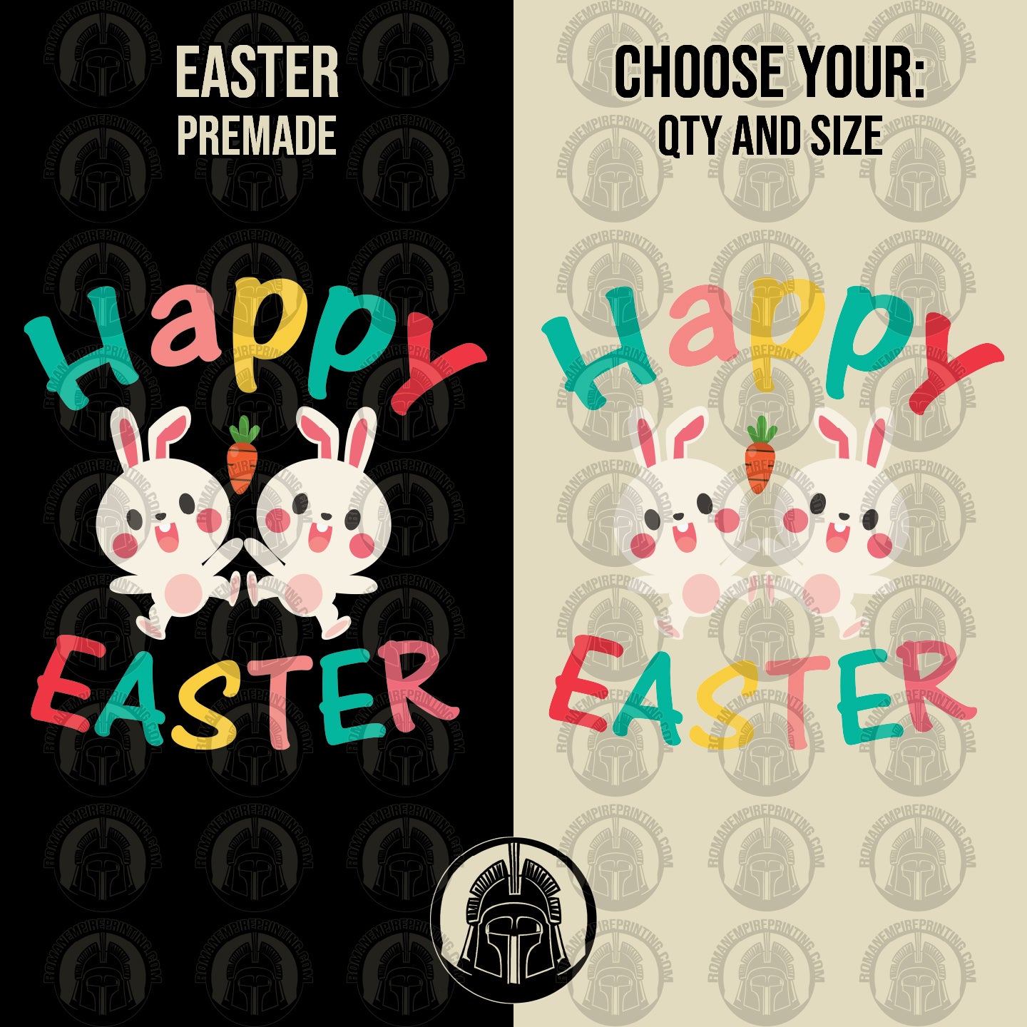 Happy Easter 2 - Bunny Twins - Cute - Easter - DTF
