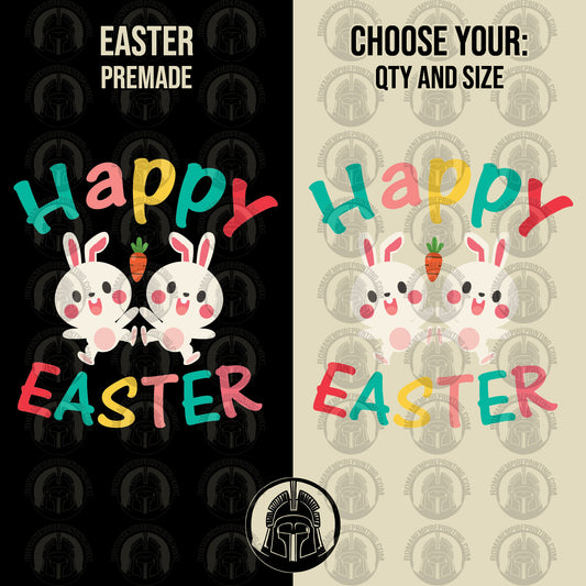 Happy Easter 2 - Bunny Twins - Cute - Easter - DTF
