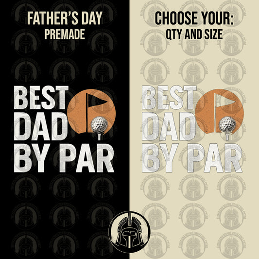 Two Father's Day-themed product cards with golf graphics and text.