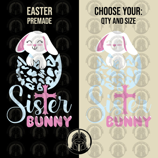 Sister Bunny - Cross - Egg - Bunny - Easter - DTF