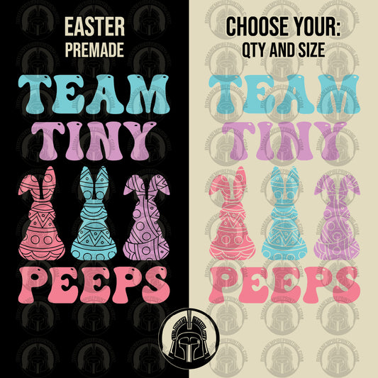 Team Tiny Peeps - Bunny - Cartoon - Marshmallows - Sparkle - Easter - DTF