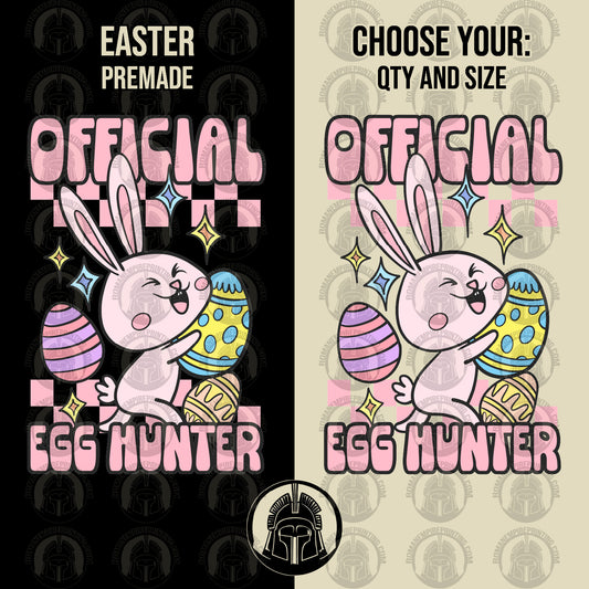 Official Egg Hunter - Bunny - Cartoon - Eggs - Sparkle - Easter - DTF