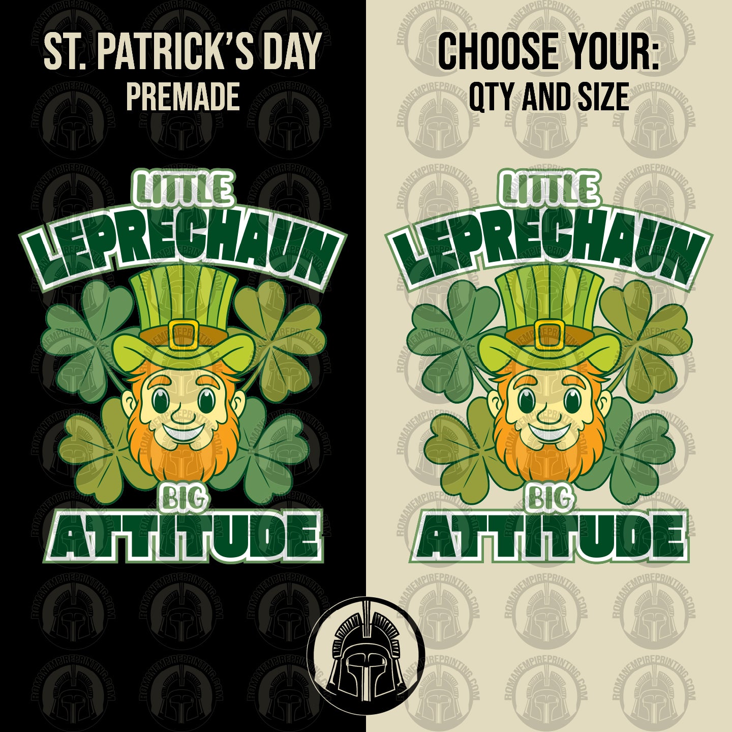 Little Leprechaun Big Attitude - Clover - Lucky - St. Patrick's Day - DTF Transfer