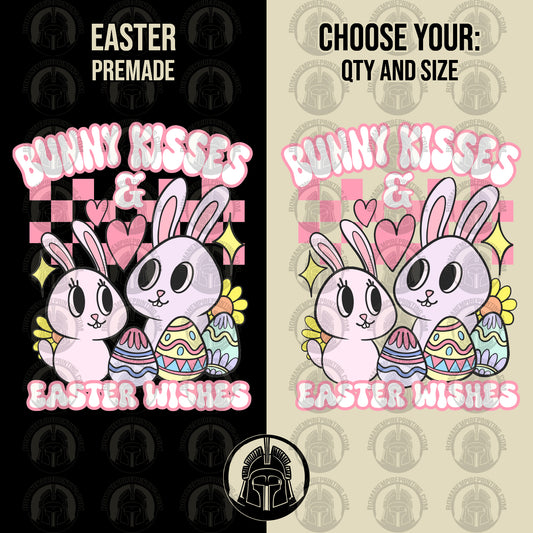 Bunny Kisses and Easter Wishes 2 - Eggs - Bunny - Easter - DTF