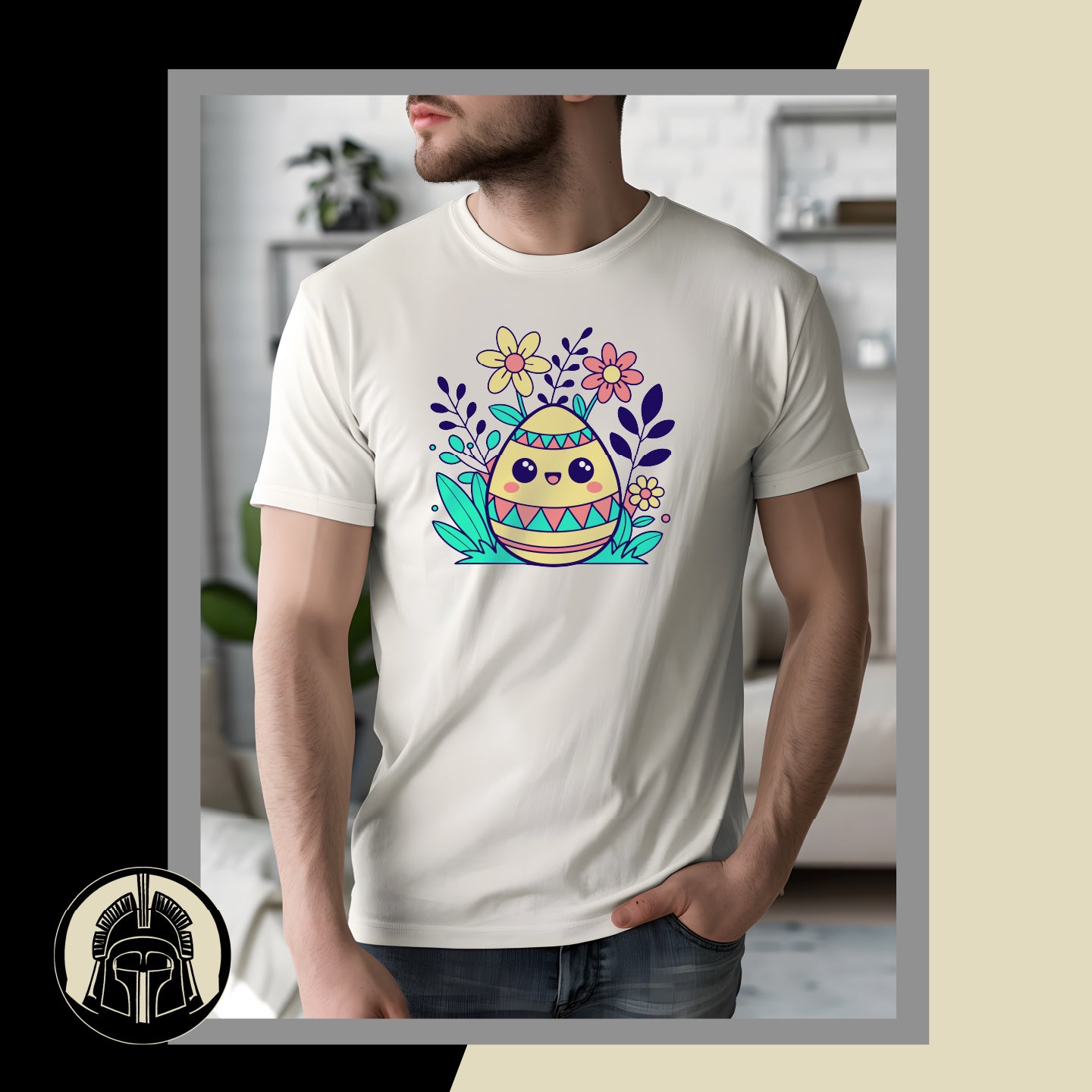 Cute Easter Egg and Flowers - Kawaii - Cartoon - DTF