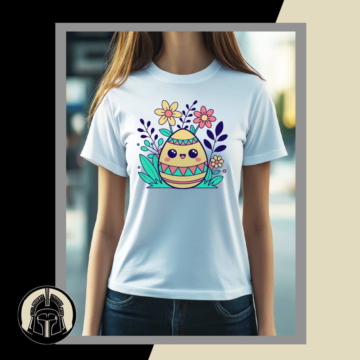 Cute Easter Egg and Flowers - Kawaii - Cartoon - DTF