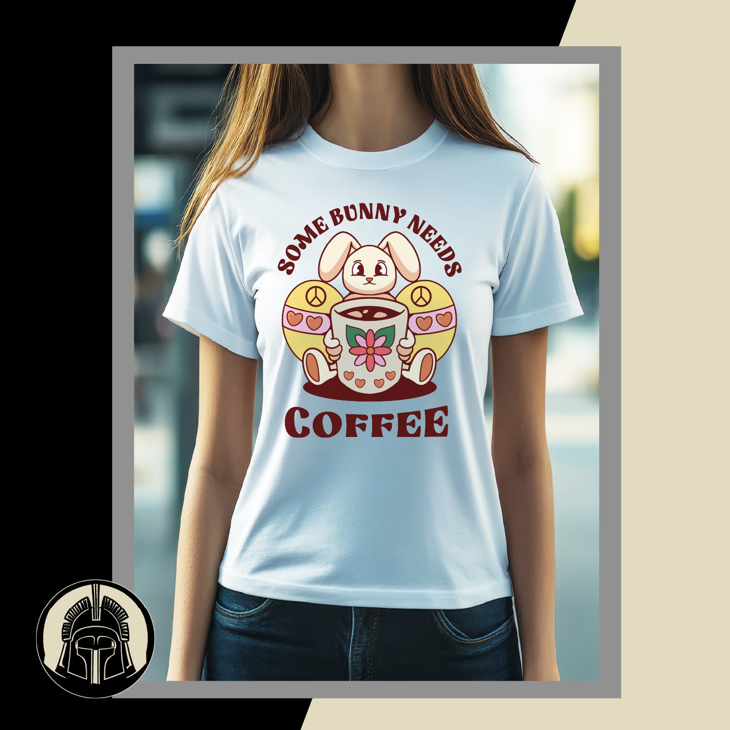 Some Bunny Needs Coffee - Bunny - Cartoon - Eggs - Easter - DTF