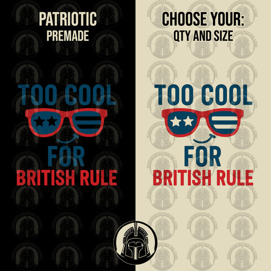 Two versions of a design with sunglasses and text on black and beige backgrounds.