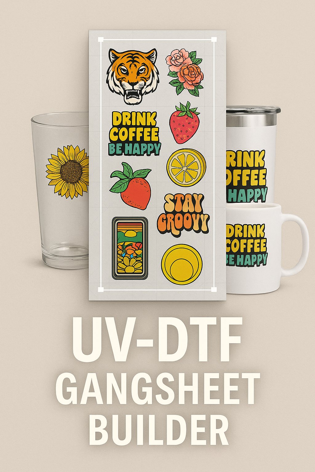 Build a UV DTF gang sheet for hard surfaces - ordering path tile